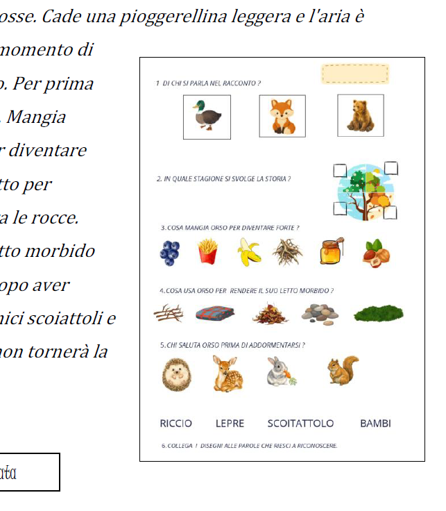 LE PAROLE E I COLORI DELL'AUTUNNO - CLASSE 1