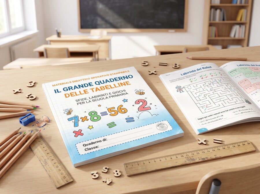 Il Grande Quaderno delle Tabelline: Sfide, Giochi Logici, Laboratori e Problemi (Classi 2ª e 3ª)