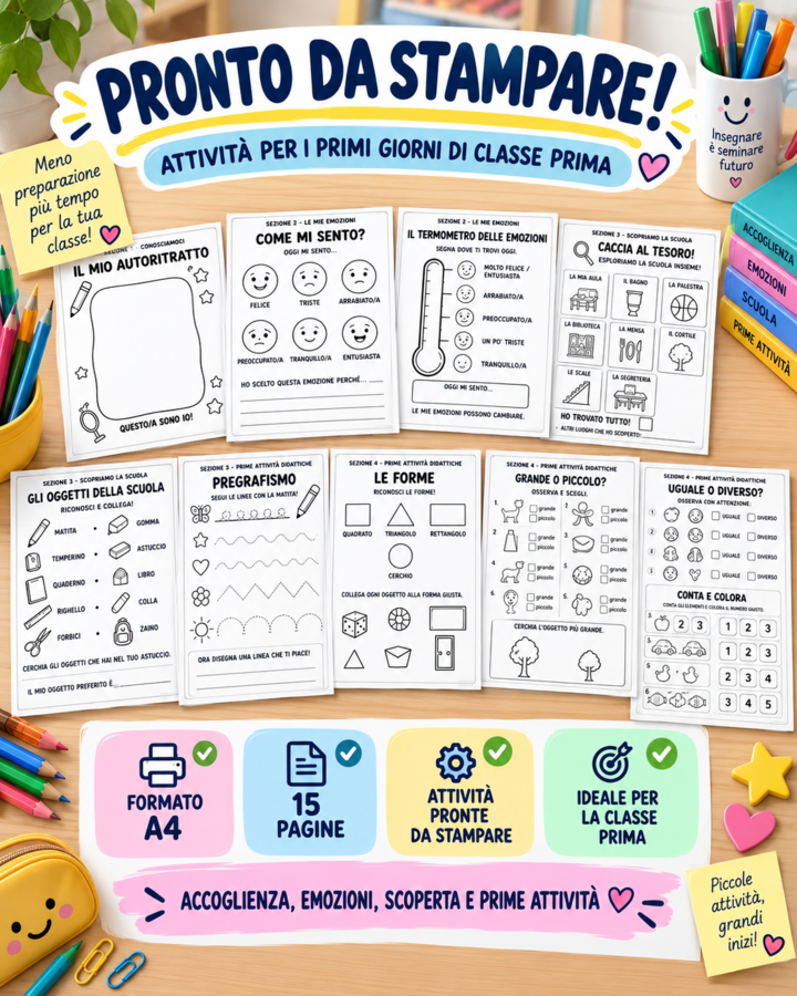 Kit Accoglienza Classe Prima | Attività Primi Giorni Scuola Primaria