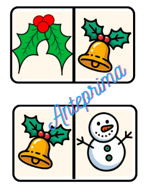 Domino di Natale - Gioco didattico e associazione visiva per la Scuola dell'Infanzia