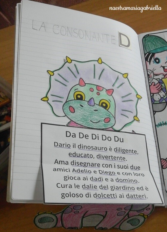 La consonante D di dinosauro