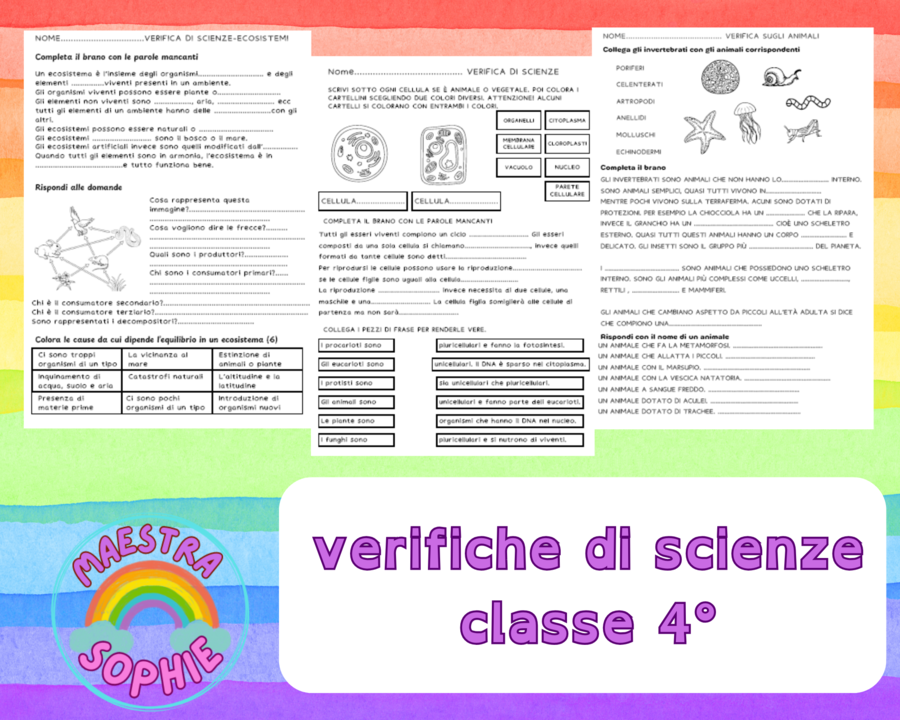 VERIFICHE SCIENZE - CLASSE QUARTA