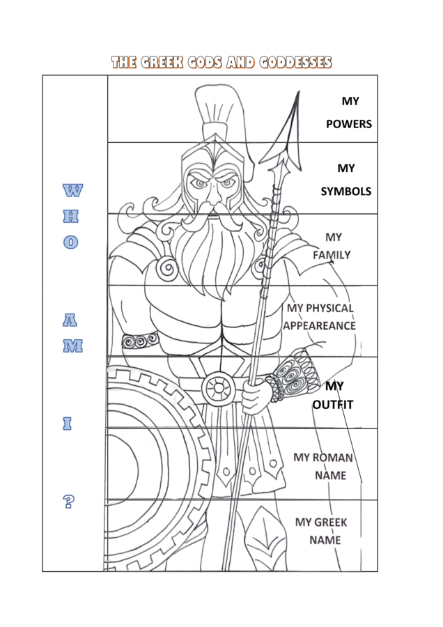 CLIL activity: Greek gods and goddesses - Flap books + flashcards
