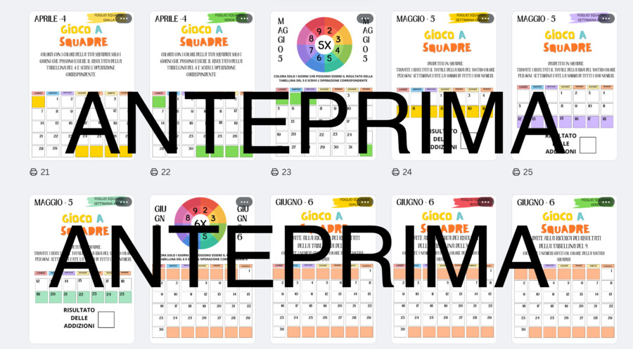 Calendario 2025 / calcoli e tabelline