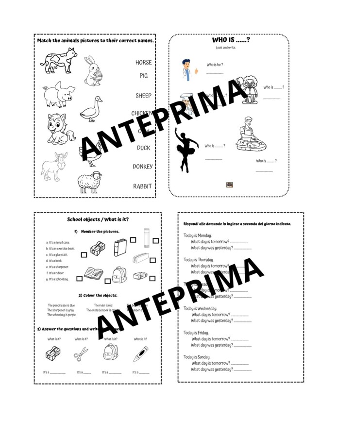 QUADERNO DI INGLESE CL.2^ con kit di 20 schede in b/n  - Scuola Primaria -