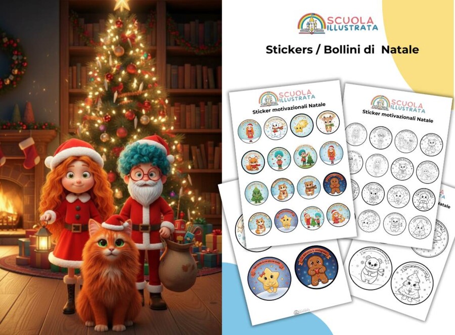 Stickers / Bollini Motivazionali tema Natale