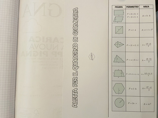 Aletta per il quaderno di geometria