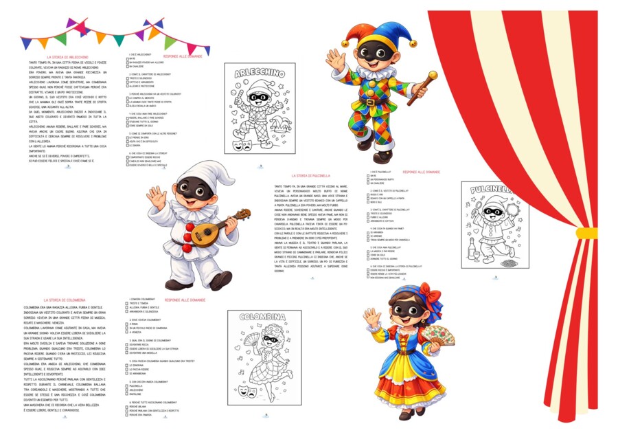 CARNEVALE: la storia di ARLECCHINO, PULCINELLA e COLOMBINA