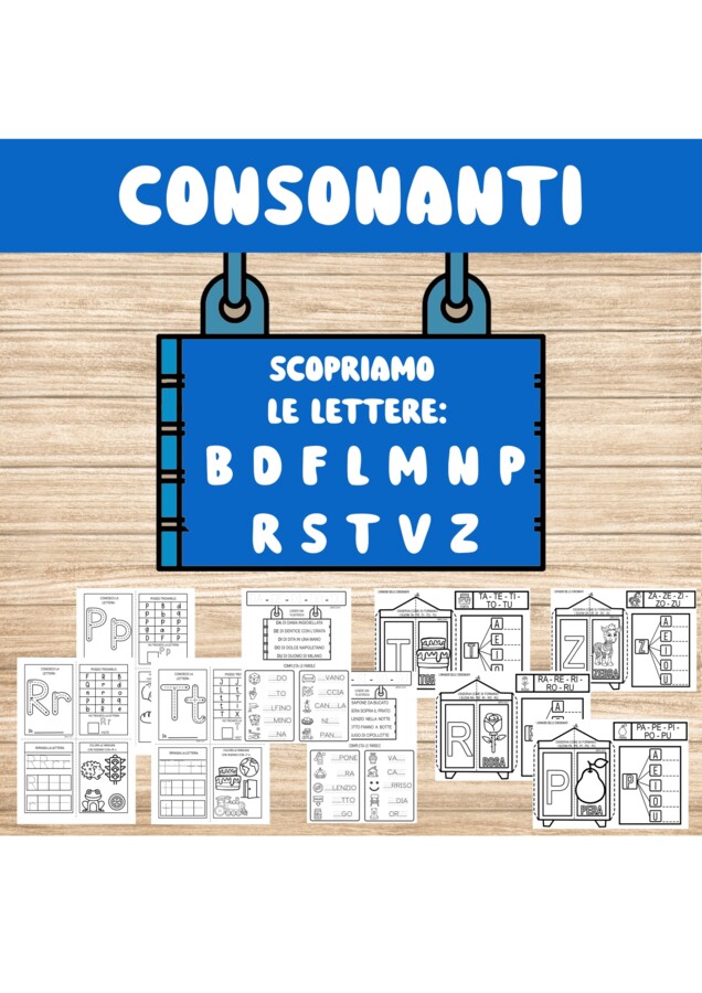 Schede didattiche delle consonanti e delle sillabe