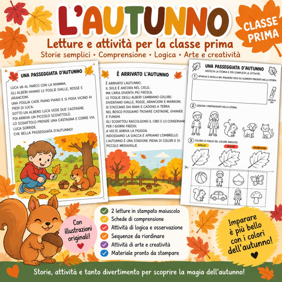 🍂🍁 L’AUTUNNO È ARRIVATO! ATTIVITÀ PER LA CLASSE PRIMA 🍁🍂
