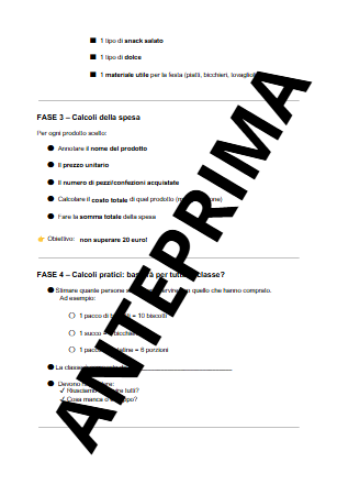 COMPITO DI REALTA' - SPESA PER MERENDA DI FINE ANNO - CL.4