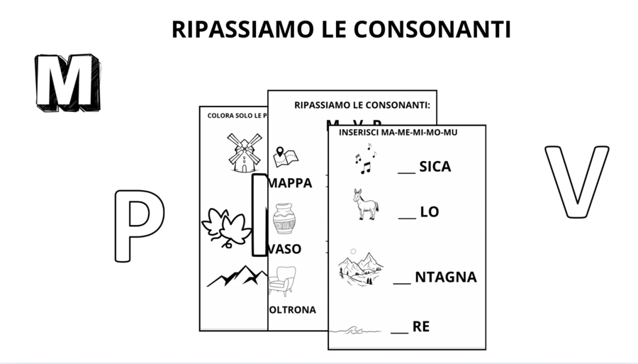 CONSONANTE M,P,V
