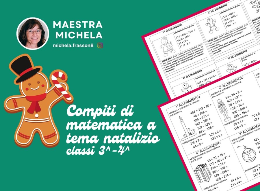 Compiti di matematica a tema natalizio per terza e quarta primaria