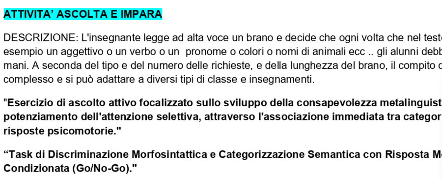 Attività per la classe