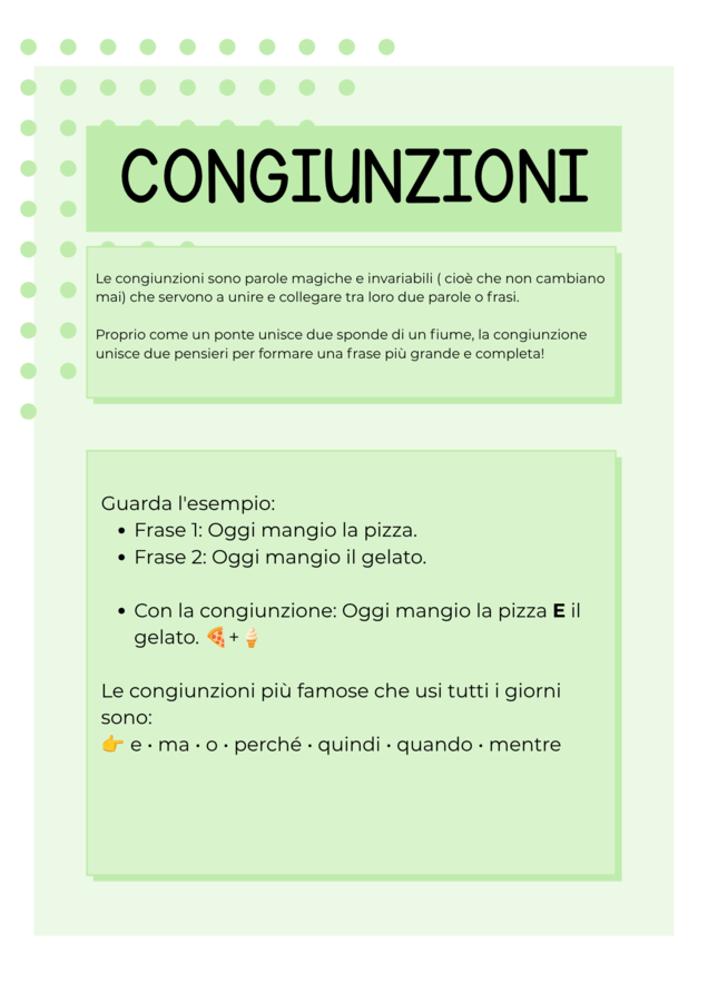Le Congiunzioni: Mini-Kit di Grammatica con Spiegazione ed Esercizi