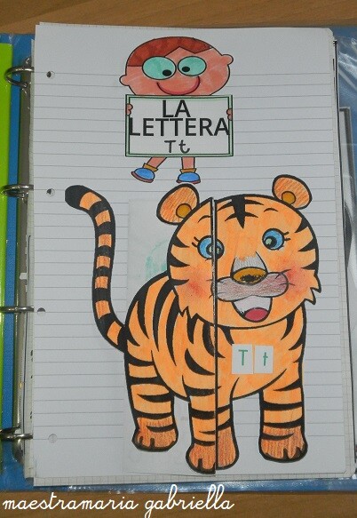 Lettera T di Tigre pop up
