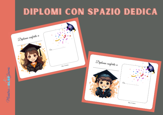 Diplomi con spazio dedica