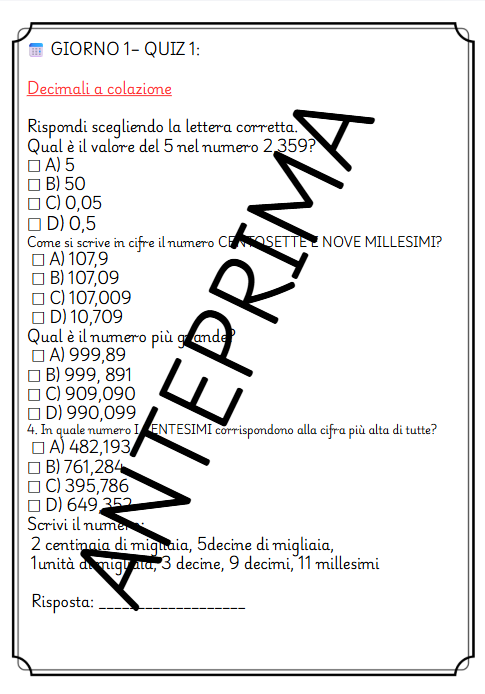 MATEMATICA INIZIO 5 - RIMETTIAMOCI IN PISTA