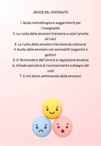 Il Kit delle emozioni - ruote interattive, termometro dell'umore e schede per la Scuola dell'Infanzia e la classe 1° della scuola primaria