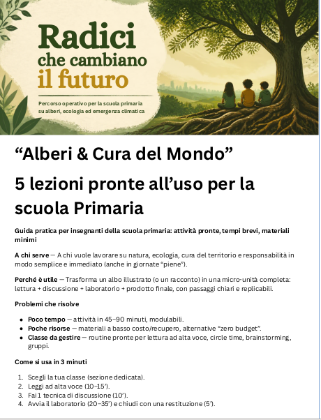 “Alberi & Cura del Mondo” 5 lezioni pronte all’uso per la scuola Primaria