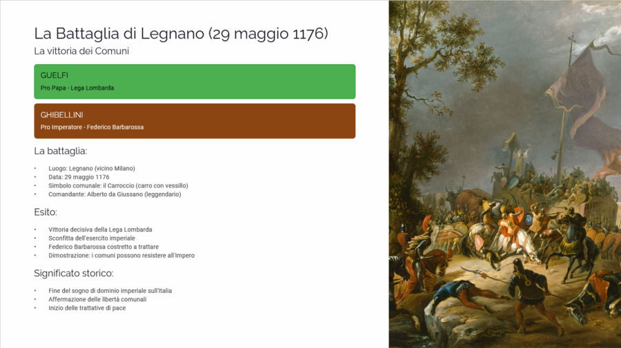 Federico Barbarossa e i Comuni: Lezione Completa (Slide PPTX + Verifica e Soluzioni)
