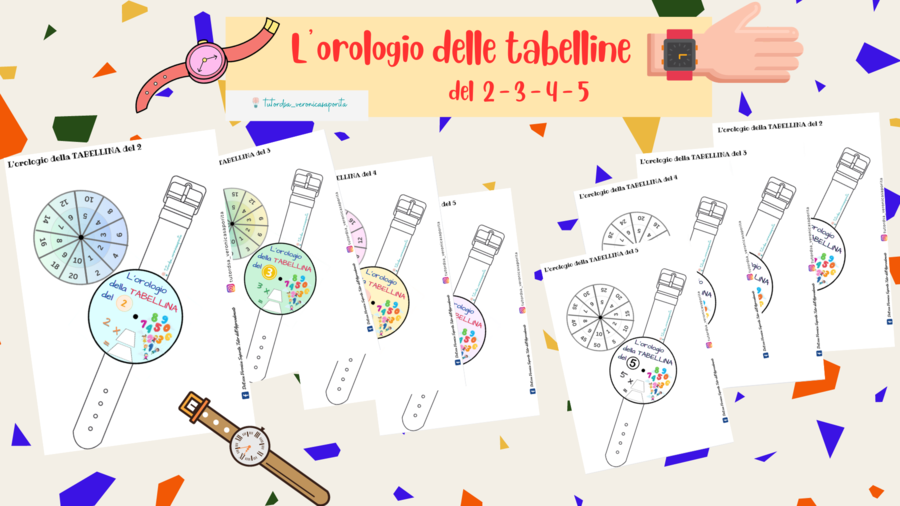 L'OROLOGIO DELLE TABELLINE DEL 2 - 3 - 4 - 5