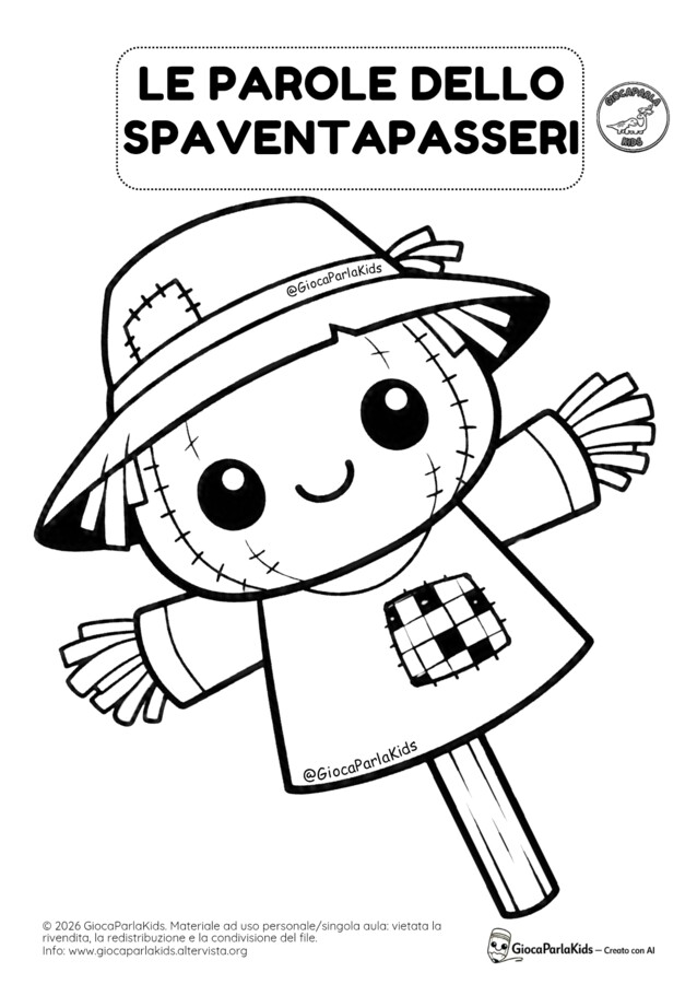 Le parole dello spaventapasseri: figurine, cartellini e 8 micro-storie (4-6 anni)