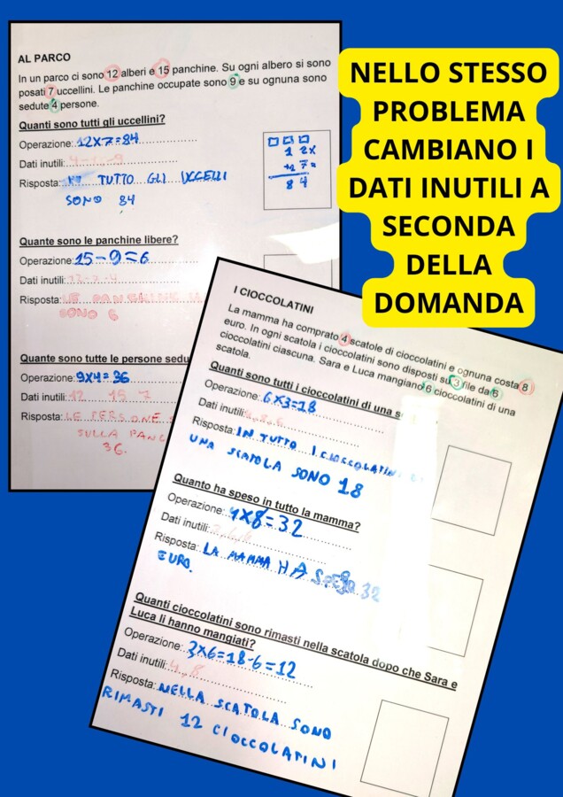 I DATI INUTILI ESERCITAZIONI CLASSE TERZA