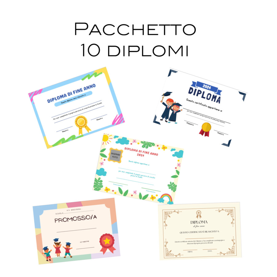 DIPLOMI di fine anno- 10 versioni da scegliere