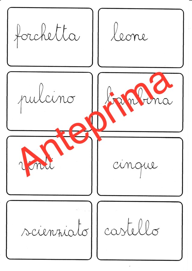 Gioco delle carte del corsivo