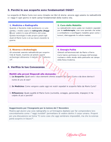 Marie Curie e le sue Scoperte | Kit Didattico + Schede Attività e Verifica (Classi 4ª e 5ª