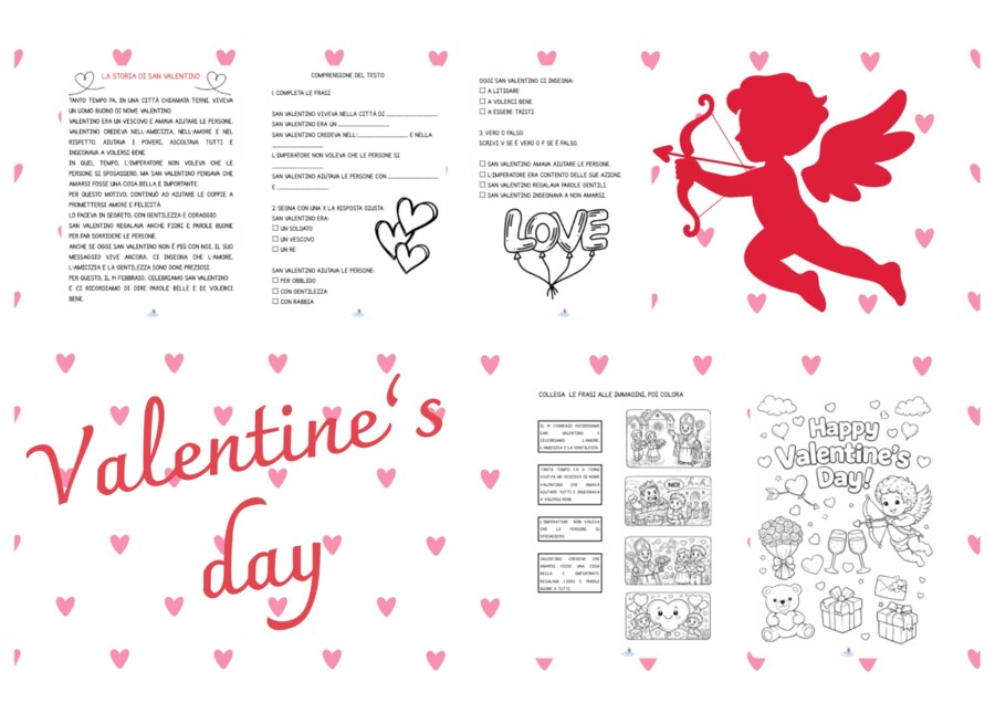 Attività di San Valentino in stampato maiuscolo