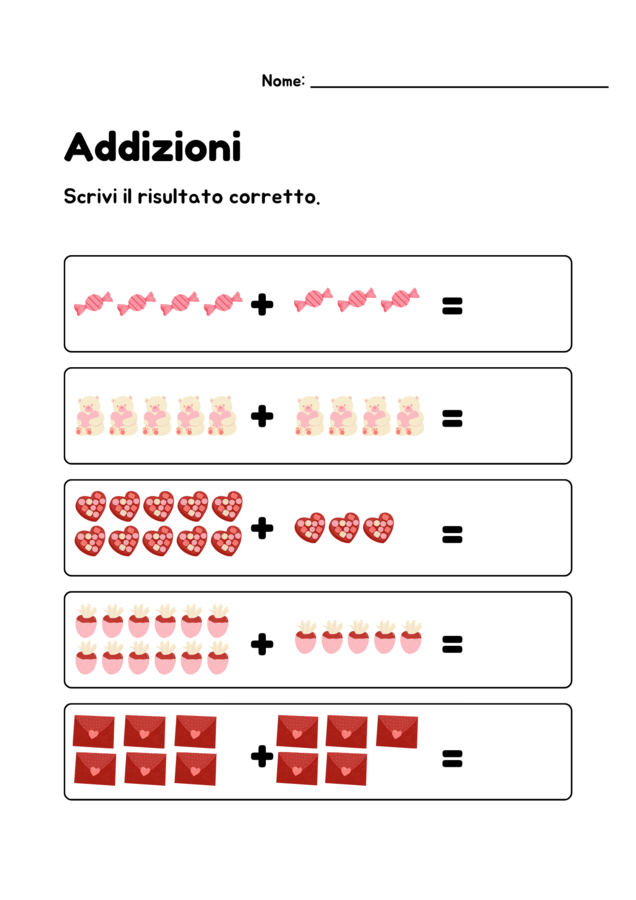 Matematica -Addizioni
