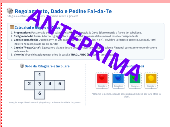 LA SFIDA DELLE TABELLINE -  Gioco da tavolo stampabile in PDF (Scuola Primaria)