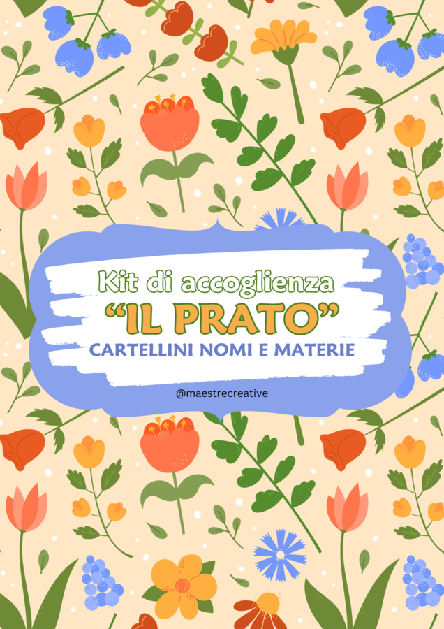 Kit accoglienza PRATO - targhette NOMI E MATERIE