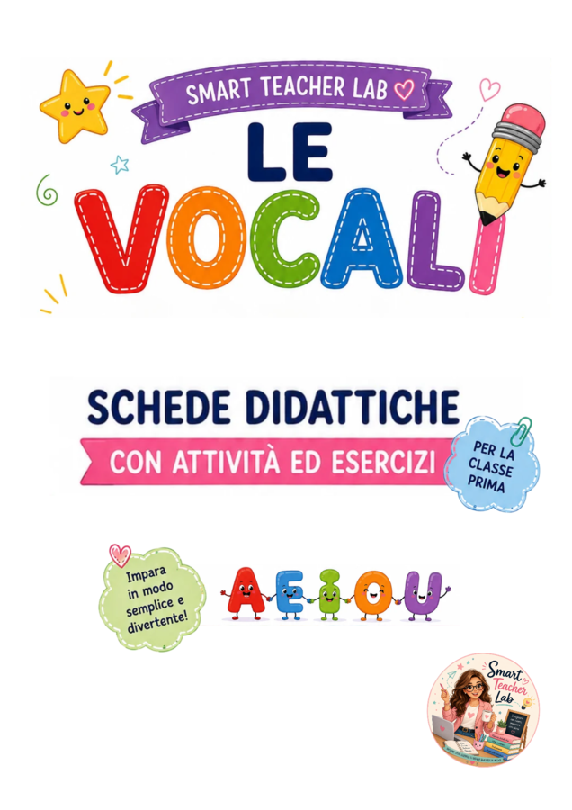 Schede didattiche per la classe prima - Le Vocali