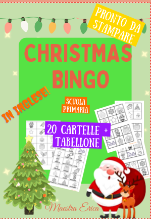Christmas Bingo – Tombola di Natale in inglese per la Primaria (20 cartelle + tabellone + vocabolario)
