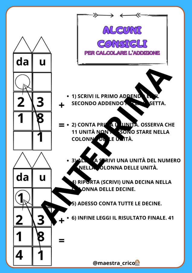 ADDIZIONI CON IL RIPORTO