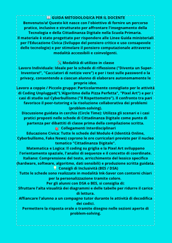 Kit Completo Tecnologia & Cittadinanza Digitale | Schede Operative, Coding Unplugged e Soluzioni (Classe 3ª Primaria)