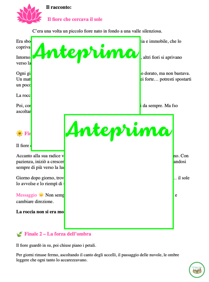 Lettura estiva per bambini; una storia con 3 finali per riflettere e per crescere: Il fiore che cercava il sole