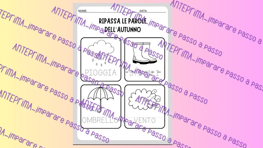 Quadernino d'autunno: schede didattiche prima elementare