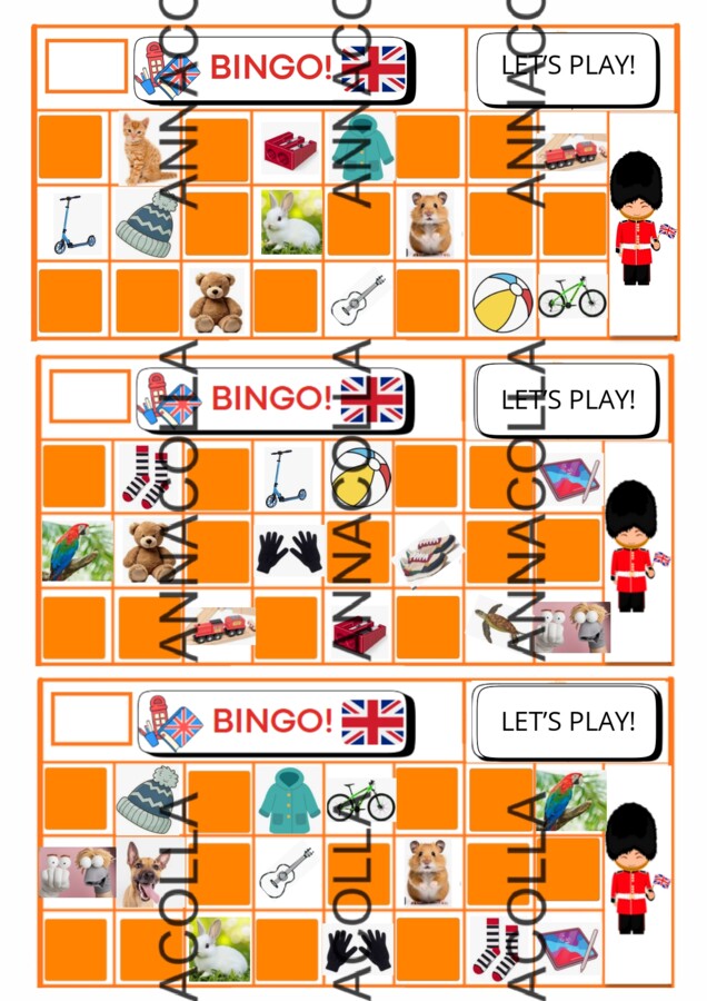 Kit per il Bingo in inglese - scuola primaria