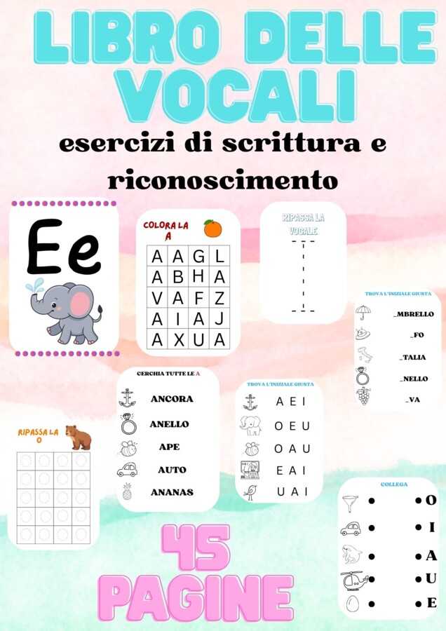 Libro delle vocali pag 45