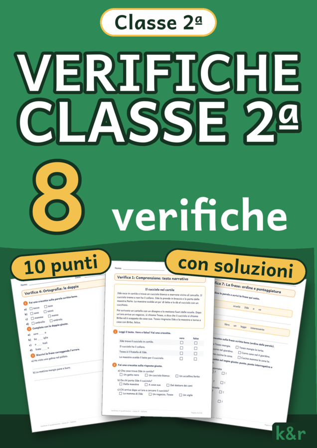 Verifiche primo quadrimestre classe seconda: italiano