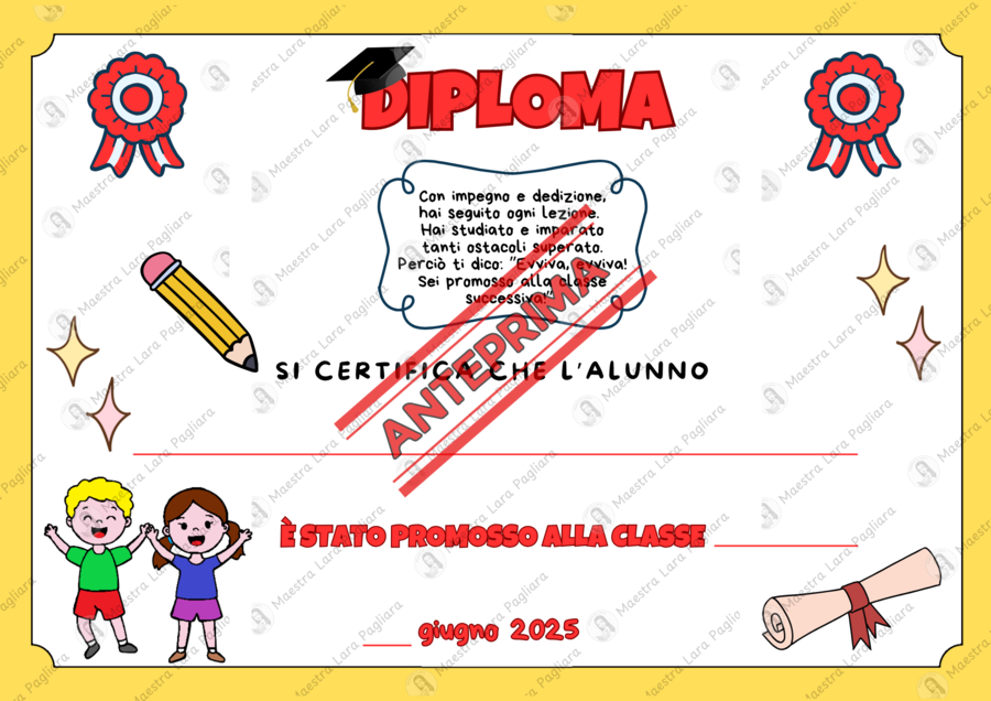 Diploma di fine anno scolastico