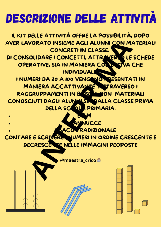 RAPPRESENTIAMO I NUMERI CON I MATERIALI CONCRETI
