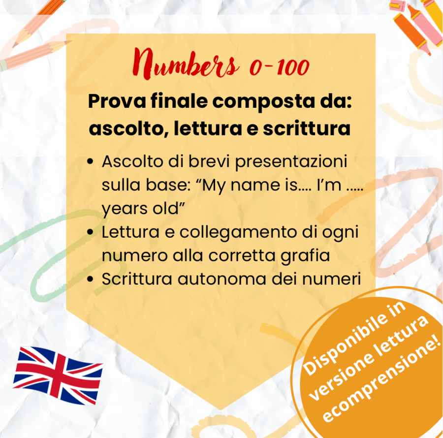 Numbers 0-100 - Inglese classe terza - Test