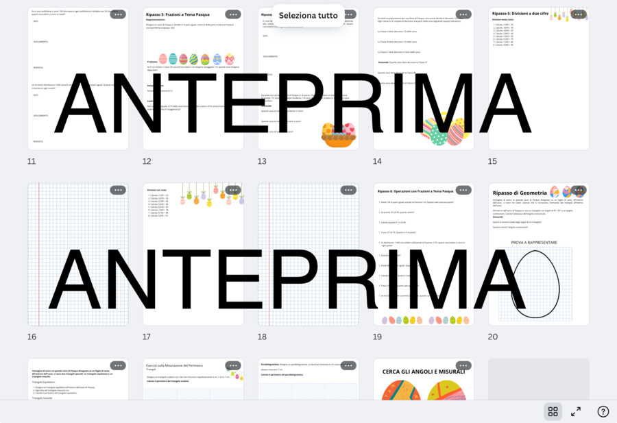 Compiti matematica vacanza di Pasqua/classe quarta