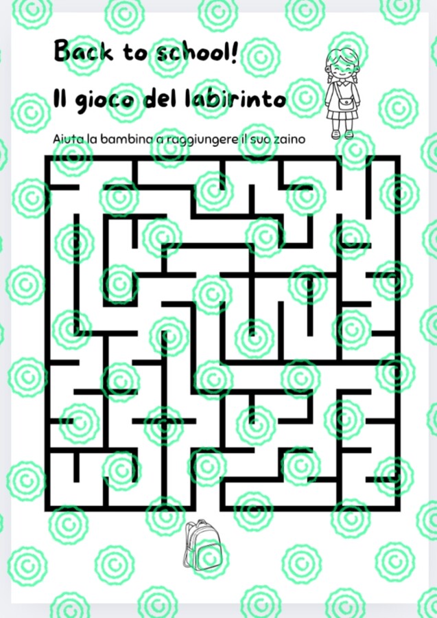 Scheda gioco per il back to school: il labirinto