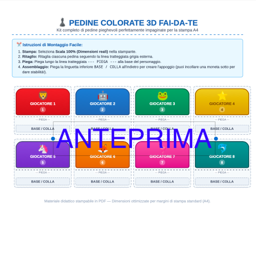 La sfida della grammatica – Gioco da tavolo didattico stampabile (Classi 3ª, 4ª e 5ª)
